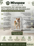 Mivopaw Automatic Pet Drying Box with Negative Ion Technology – Safe, Fast, and Stress-Free Drying