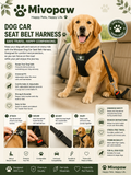 Mivopaw Dog Car Seat Belt Harness – Adjustable Safety Harness for Secure Travel