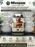 Mivopaw Multi-Functional Pet Backseat Hammock with Mesh Window – Safe Travel and Clean Car Interior