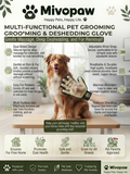 Mivopaw Multi-Functional Pet Grooming & Deshedding Glove – Gentle Massage and Deep Fur Removal