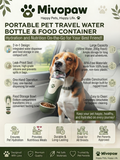 Mivopaw Portable Pet Travel Water Bottle & Food Container – Hydration and Nutrition On-the-Go