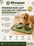 Mivopaw Premium Non-Slip Silicone Pet Food Mat – Clean Dining & Floor Protection