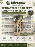 Mivopaw Retractable Car Seat Canopy & Haven – Stress-Free Travel Shelter for Dogs