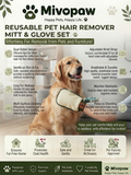 Mivopaw Reusable Pet Hair Remover Mitt & Glove Set – Effortless Fur Removal from Pets and Furniture