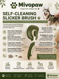 Mivopaw Self-Cleaning Slicker Brush – Effortless Grooming and Deshedding for Dogs & Cats