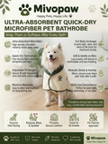 Mivopaw Ultra-Absorbent Quick-Dry Microfiber Pet Bathrobe – Cozy Comfort After Every Bath